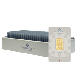 The Royal Mint Britannia 10g Gold Bar - 25 Bar Box