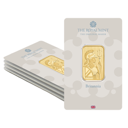 The Royal Mint Britannia 20g Gold Bar 5 Bar Bundle