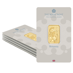 The Royal Mint Britannia 10g Gold Bar 5 Bar Bundle