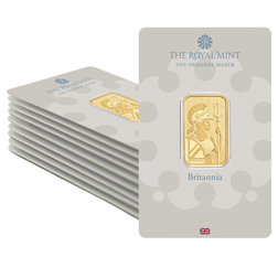 The Royal Mint Britannia 10g Gold Bar 10 Bar Bundle