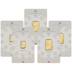 The Royal Mint Britannia 1g and 5g Gold - 5 Bar Bundle