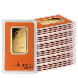 Valcambi 1oz Stamped Gold Bar - 25 Bar Bundle