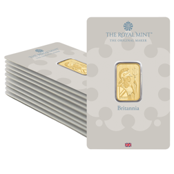 The Royal Mint Britannia 5g Gold Bar 10 Bar Bundle