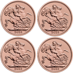 2023 UK Coronation Full Sovereign Gold 4 Coin Bullion Bundle