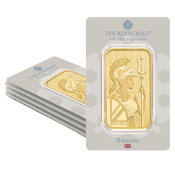 The Royal Mint Britannia 50g Gold 5 Bar Bundle