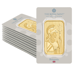 The Royal Mint Britannia 50g Gold 10 Bar Bundle