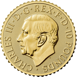 2025 UK Britannia 1/10oz Gold Coin - Full Tube of 25 Coins