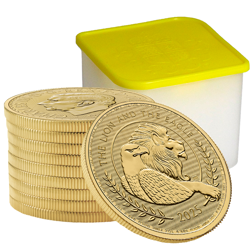 2025 UK The Lion and The Eagle 1oz Gold Coin - Full Tube of 10 Coins