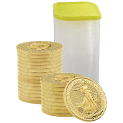 2026 UK Britannia 1/4oz Gold Coin - Full Tube of 25 Coins