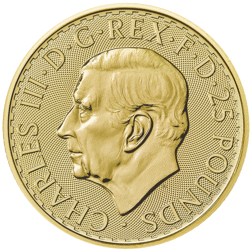 2026 UK Britannia 1/4oz Gold Coin - Full Tube of 25 Coins
