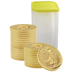 2026 UK Britannia 1/10oz Gold Coin - Full Tube of 25 Coins