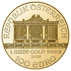 2026 Austrian Philharmonic 1oz Gold Coin - Full Tube of 10 Coins