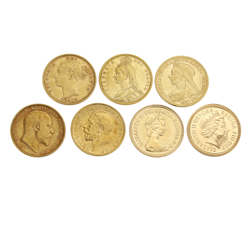 Pre-Owned UK Half Sovereign Portrait 7 Gold Coin Collection