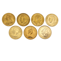 Pre-Owned UK Sovereign Century Gold 7-Coin Collection