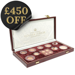 Pre-Owned 2002 UK Golden Jubilee Proof Gold Currency Coin Set