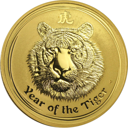 Pre-Owned 2010 Australian Lunar Tiger 1oz Gold Coin