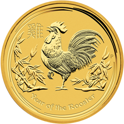 Pre-Owned 2017 Australian Lunar Rooster 1oz Gold Coin