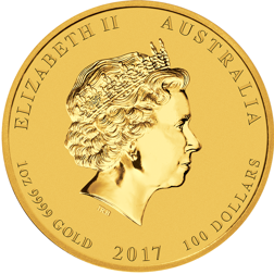 Pre-Owned 2017 Australian Lunar Rooster 1oz Gold Coin