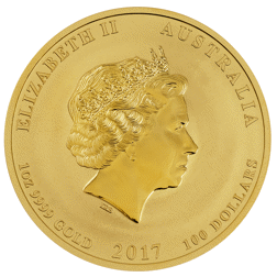 Pre-Owned 2017 Australian Lunar Rooster 1oz Gold Coin