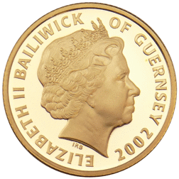 Pre-Owned 2002 Guernsey Golden Jubilee £25 Proof Gold Coin
