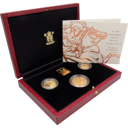 Pre-Owned 1999 UK Full Sovereign Proof Design Gold 3-Coin Set