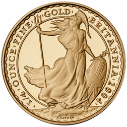 Pre-Owned 2004 UK Britannia 1/4oz Proof Gold Coin