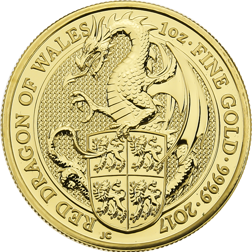 Pre-Owned 2017 UK Queen's Beasts The Dragon of Wales 1oz Gold Coin
