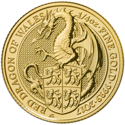 Pre-Owned 2017 UK Queen’s Beasts The Dragon 1/4oz Gold Coin