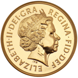 Pre-Owned 1998 UK Quintuple Sovereign £5 Brilliant Uncirculated Gold Coin