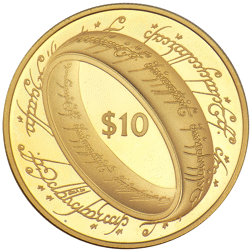 Pre-Owned 2003 New Zealand Lord Of The Rings Proof Gold $10 Coin