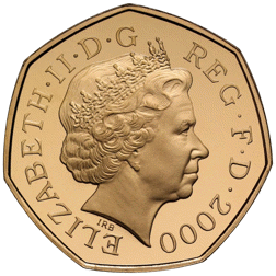 Pre-Owned 2000 UK Public Libraries 50p Proof Gold Coin