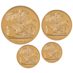 Pre-Owned 2008 UK Sovereign Proof Gold 4-Coin Set