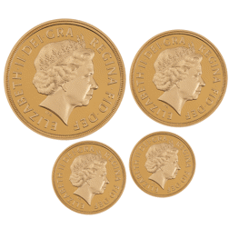 Pre-Owned 2008 UK Sovereign Proof Gold 4-Coin Set