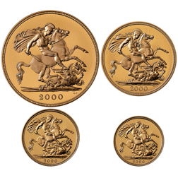 Pre-Owned 2000 UK Sovereign Proof Gold 4-Coin Set
