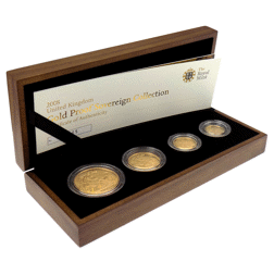 Pre-Owned 2008 UK Sovereign Proof Gold 4-Coin Collection