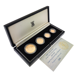 Pre-Owned 1989 UK 500th Anniversary Proof Sovereign Gold 4 Coin Set