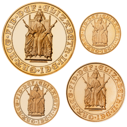 Pre-Owned 1989 UK 500th Anniversary Proof Sovereign Gold 4-Coin Set