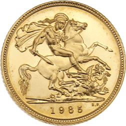 Pre-Owned 1985 UK Proof Design Half Sovereign Gold Coin