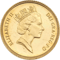 Pre-Owned 1985 UK Proof Design Half Sovereign Gold Coin