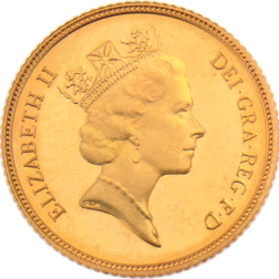 Pre-Owned 1988 UK Half Sovereign Proof Design Gold Coin