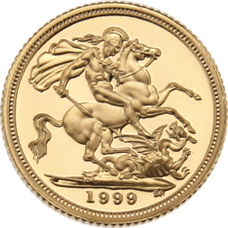 Pre-Owned 1999 UK Proof Design Half Sovereign Gold Coin