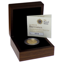 Pre-Owned 2012 UK Britannia 1/4oz Gold Proof Coin