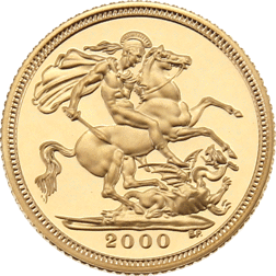 Pre-Owned 2000 UK Half Sovereign Proof Design Gold Coin