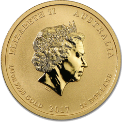 Pre-Owned 2017 Australian Lunar Rooster 1/4oz Gold Coin