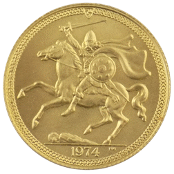 Pre-Owned 1974 Isle of Man Full Sovereign Gold Coin