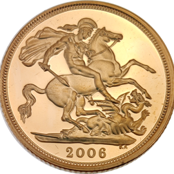 Pre-Owned 2006 UK Full Sovereign Proof Design Gold Coin
