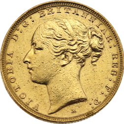 Pre-Owned 1887 Melbourne Mint Victoria Young Head Full Sovereign Gold Coin