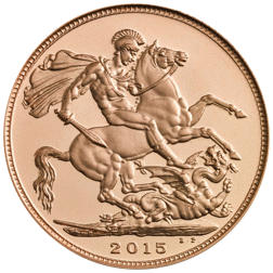 Pre-Owned 2015 UK Fifth Portrait First Edition Full Sovereign Proof Gold Coin