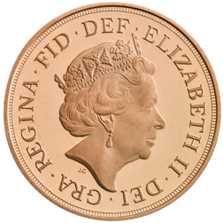 Pre-Owned 2015 UK Fifth Portrait First Edition Full Sovereign Proof Gold Coin