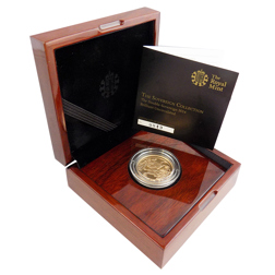 Pre-Owned 2014 UK Prince George's First Birthday Double Sovereign Brilliant Uncirculated Gold Coin